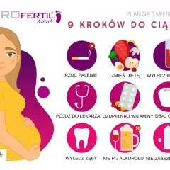 9 kroków do ciąży: rzuć palenie, zmień dietę, wylecz infekcje, idź do lekarza, uzupełniaj witaminy, dbaj o wagę, wylecz zęby, nie pij alkoholu, nie zabezpieczaj się.